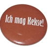 Button 25 mm mit Anstecknadel Spruch Ich mag Kekse