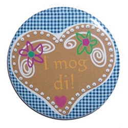 Kühlschrankmagnet Magnet 50mm rund Oktoberfest Wiesn  I mog di