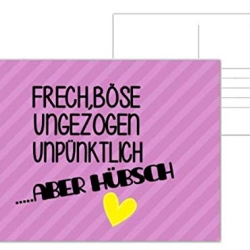 Postkarte mit Spruch Limitierte Auflage Frech böse ungezogen 