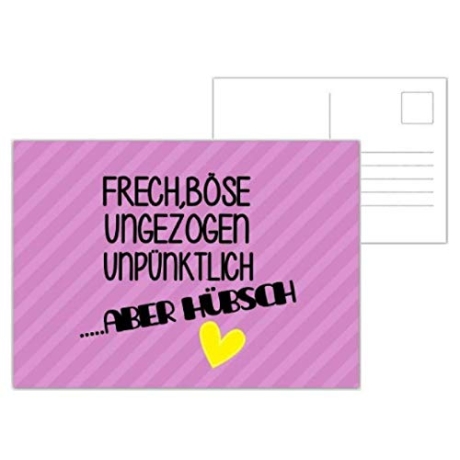 Postkarte mit Spruch Limitierte Auflage Frech böse ungezogen 
