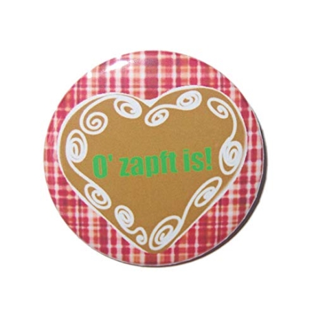 Button 50 mm mit Anstecknadel Spruch Oktoberfest o zapft is