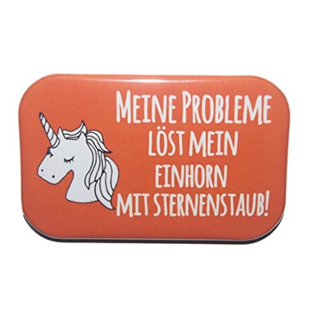 Button Rechteckig groß Spruch Einhorn Probleme Sternenstaub