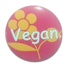 Button 50 mm mit Anstecknadel Spruch Vegan