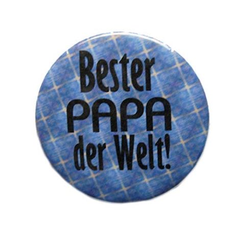 Button 50 mm mit Anstecknadel Spruch Bester Papa der Welt