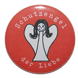 Button 50 mm mit Anstecknadel Motiv Schutzengel