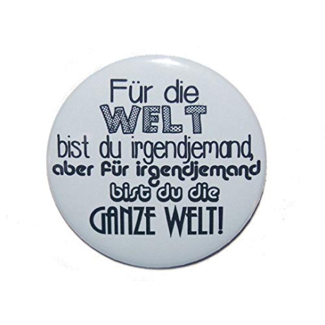 Button 25 mm mit Anstecknadel Spruch Liebe