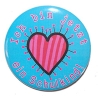 Button 50 mm mit Anstecknadel Motiv Herz Liebe Schulkind