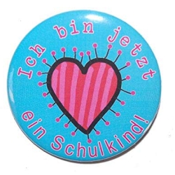 Kühlschrankmagnet Magnet 50mm rund Spruch Schulanfang Schulkind