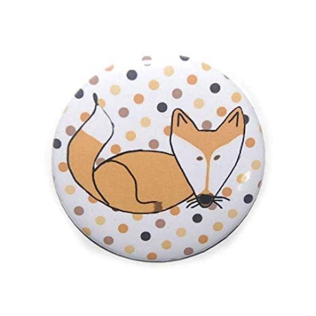 Button 50 mm mit Anstecknadel Motiv Tiere Fuchs Füchse