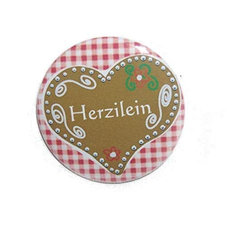 Button 50 mm mit Anstecknadel Spruch Oktoberfest Herzilein