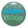 Kühlschrankmagnet Magnet 50mm rund Spruch Happy Veggie