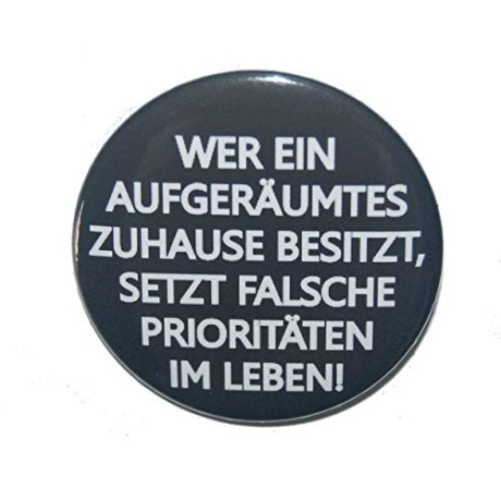 Button 25 mm mit Anstecknadel Spruch Zuhause Leben