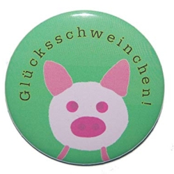 Kühlschrankmagnet Magnet 50mm rund  Glücksschwein Schwein
