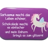 Button Rechteckig groß Spruch Einhorn Sarkasmus Glitzer