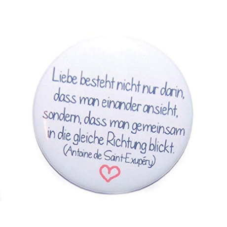 Button 50 mm mit Anstecknadel Weisheit Liebe