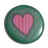 Button 50 mm mit Anstecknadel Motiv Herz Liebe