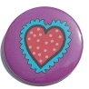 Button 50 mm mit Anstecknadel Motiv Herz Liebe