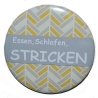 Kühlschrankmagnet Magnet 50mm rund Essen schlafen Stricken