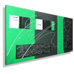 MK1 Art Bild Leinwand Abstrakt Kunst Malerei Acrylbild Grün