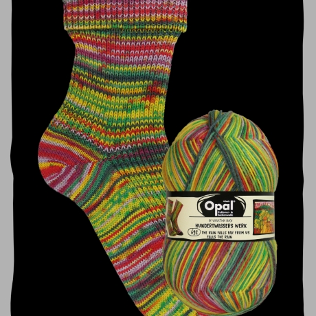 Opal Hundertwasser 4er Edition, 4-fädige Sockenwolle, Farbe 692
