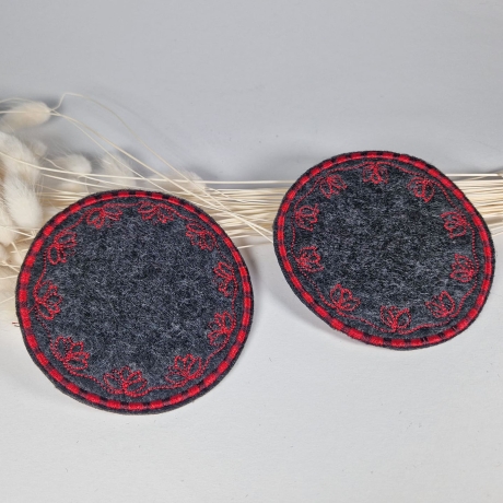 4x Stickdatei ITH Untersetzer Tulpe Ø 10 und 12 cm Stickdirwas