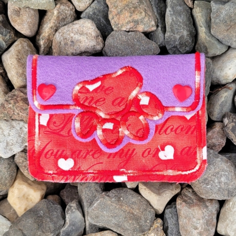 Stickdatei Täschchen Set Pfote mit Appli 8 Größen plus Anhänger 