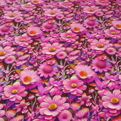 Stoff Viskose Jersey Blumenmuster Blüten pink rosa orange bunt