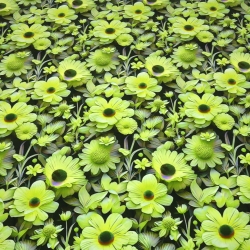 Stoff Viskose Jersey Blumenmuster Blüten grün gelb schwarz bunt