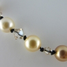 Kette Armband  Ohrringe Perlen Gold (442)