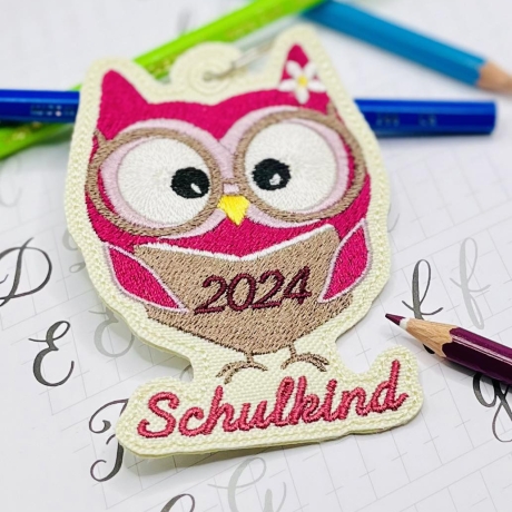 Ferberline Stickdatei Set Schuleule 2024   7x10cm