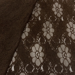 Stoff Spitze Spitzenstoff Blumenmuster braun dunkelbraun schoko