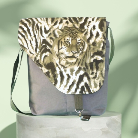Damen Umhängetasche/Schultertasche/Messengerbags/grün/Tiger