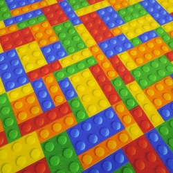 Stoff Baumwolle Jersey Bauklötze Bausteine Design multicolor