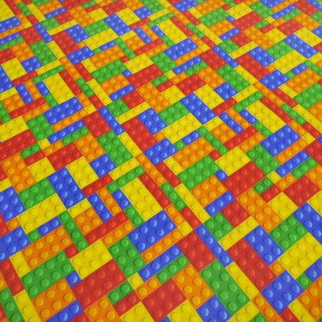 Stoff Baumwolle Jersey Bauklötze Bausteine Design multicolor
