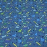 Stoff Baumwolle French Terry Dino Dinosaurier blau grün türkis