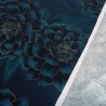 Stoff Baumwolle Jersey Blumen Blüten Madita petrol-blau bunt