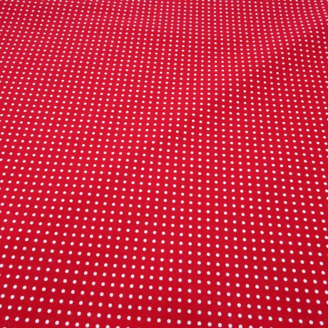 Stoff Baumwolle Popeline mit 3 mm Punkte Pünktchen rot weiß