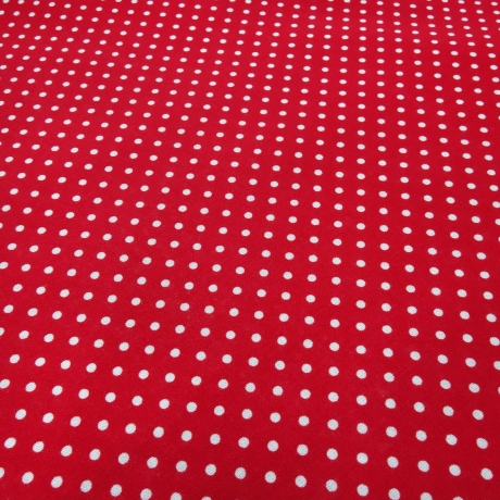 Stoff Baumwolle Popeline mit 3 mm Punkte Pünktchen rot weiß