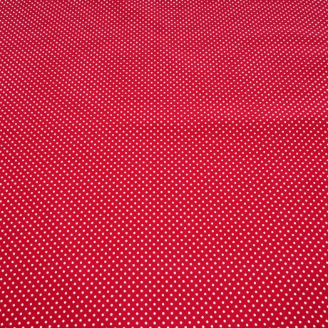 Stoff Baumwolle Popeline mit 3 mm Punkte Pünktchen rot weiß