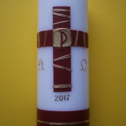 4501 Osterkerze weinrotes Kreuz