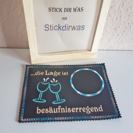 -Ernste Lage- ITH Mugrug Schild Einzeldatei mit Spruch Stickdatei