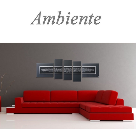 MK1 Art Bild Leinwand Abstrakt Kunst Malerei Acrylbild schwarz 3D