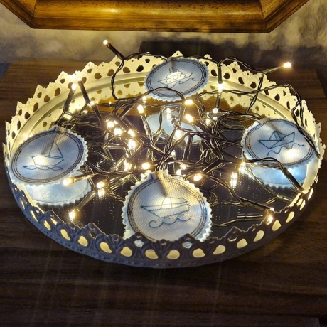Schiffe Lichterkette Aufsatz ITH 5 maritime Stickdatei Boote