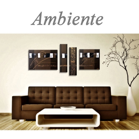 MK1 Art Bild Leinwand Abstrakt Kunst Malerei Acrylbild braun