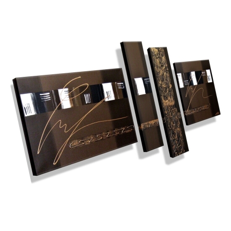 MK1 Art Bild Leinwand Abstrakt Kunst Malerei Acrylbild braun