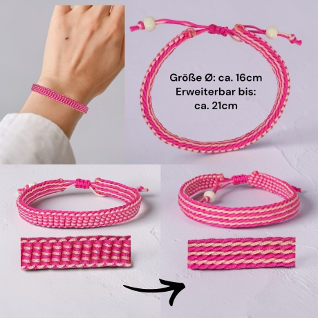 Makramee-Armband Rosa
