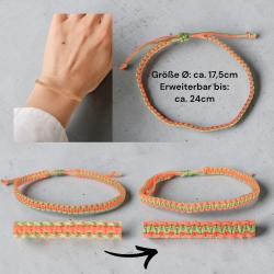 Makramee-Armband Orange/Grün