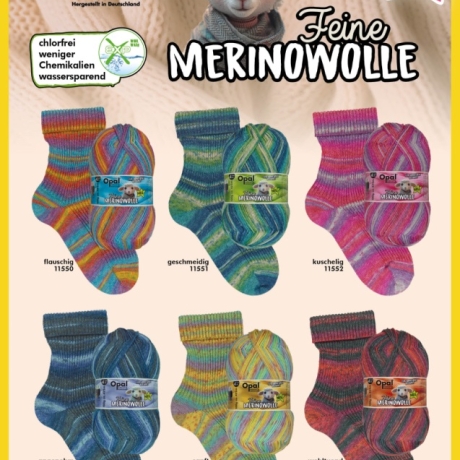 Opal Feine Merino, 4-fädige Sockenwolle, Farbe 11553