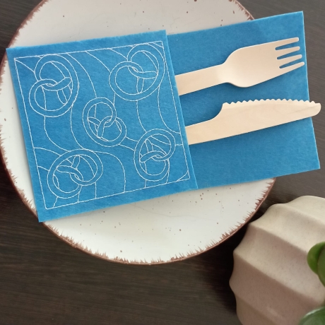 5x Füllmuster Brezel Stickdatei Redwork Herbst Herbstfest