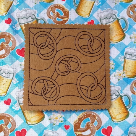 5x Füllmuster Brezel Stickdatei Redwork Herbst Herbstfest